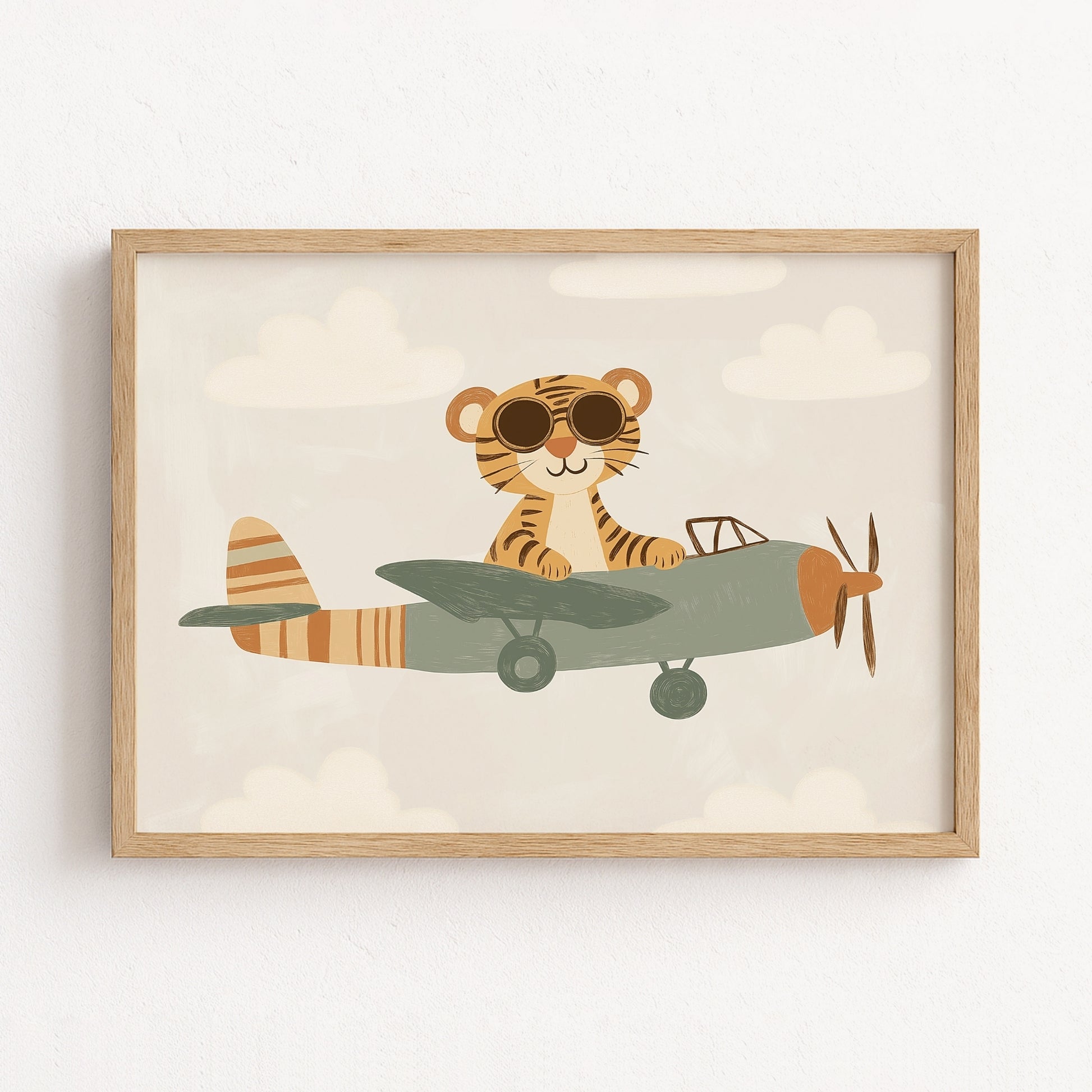 Tiger Pilot Nursery Print