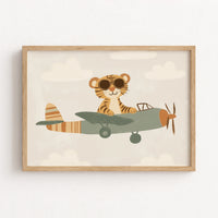 Tiger Pilot Nursery Print