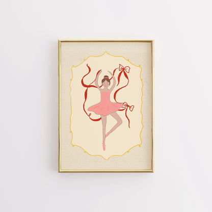 Ballet Wall Art for Girls - Pink Ballerina Room Decor