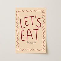 Déco Murale Cuisine – Let’s Eat – Tableau Typographie Ludique, Décoration Murale Cuisine