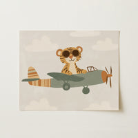 Tiger Pilot Nursery Print