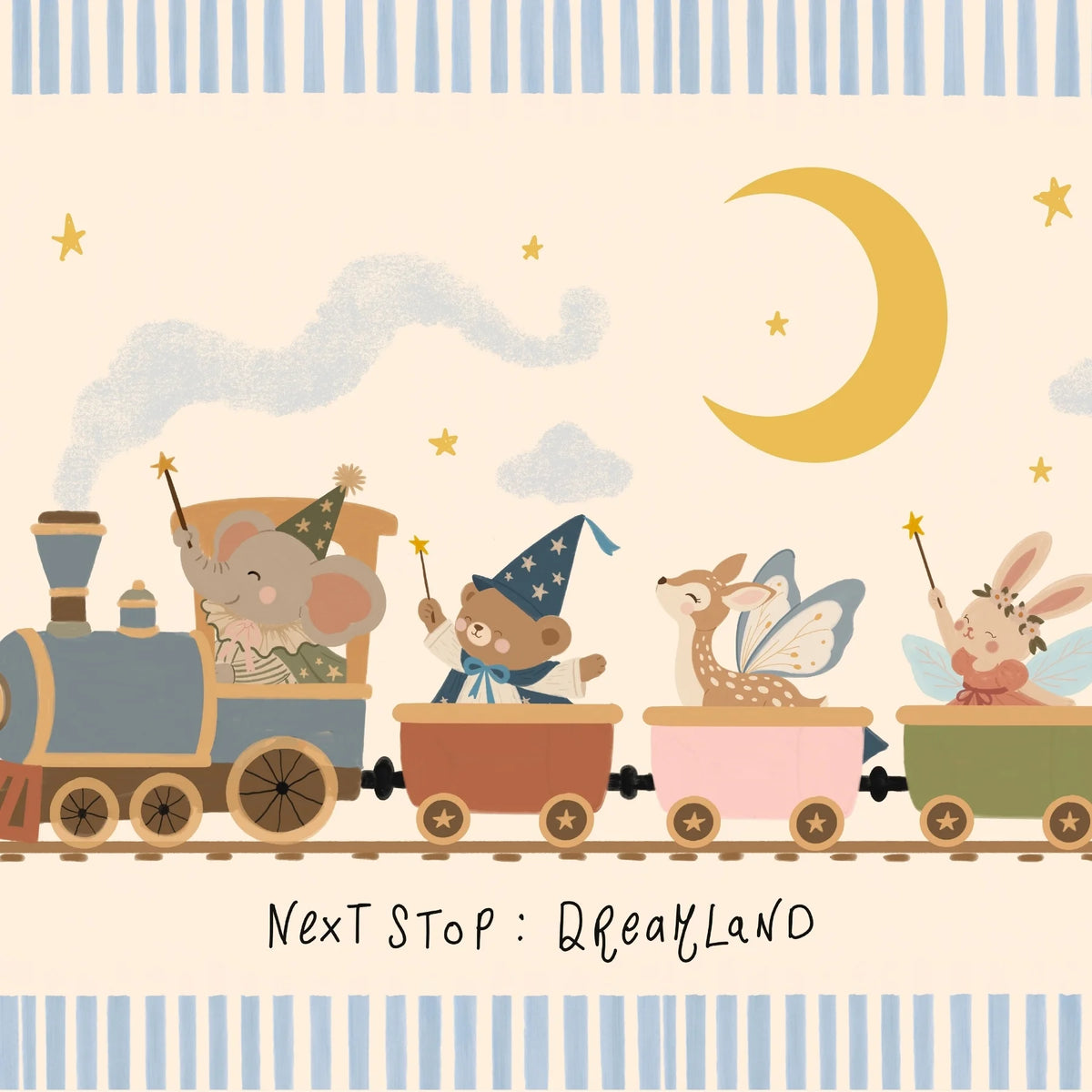 Next Stop Dreamland – Poster fürs Kinderzimmer