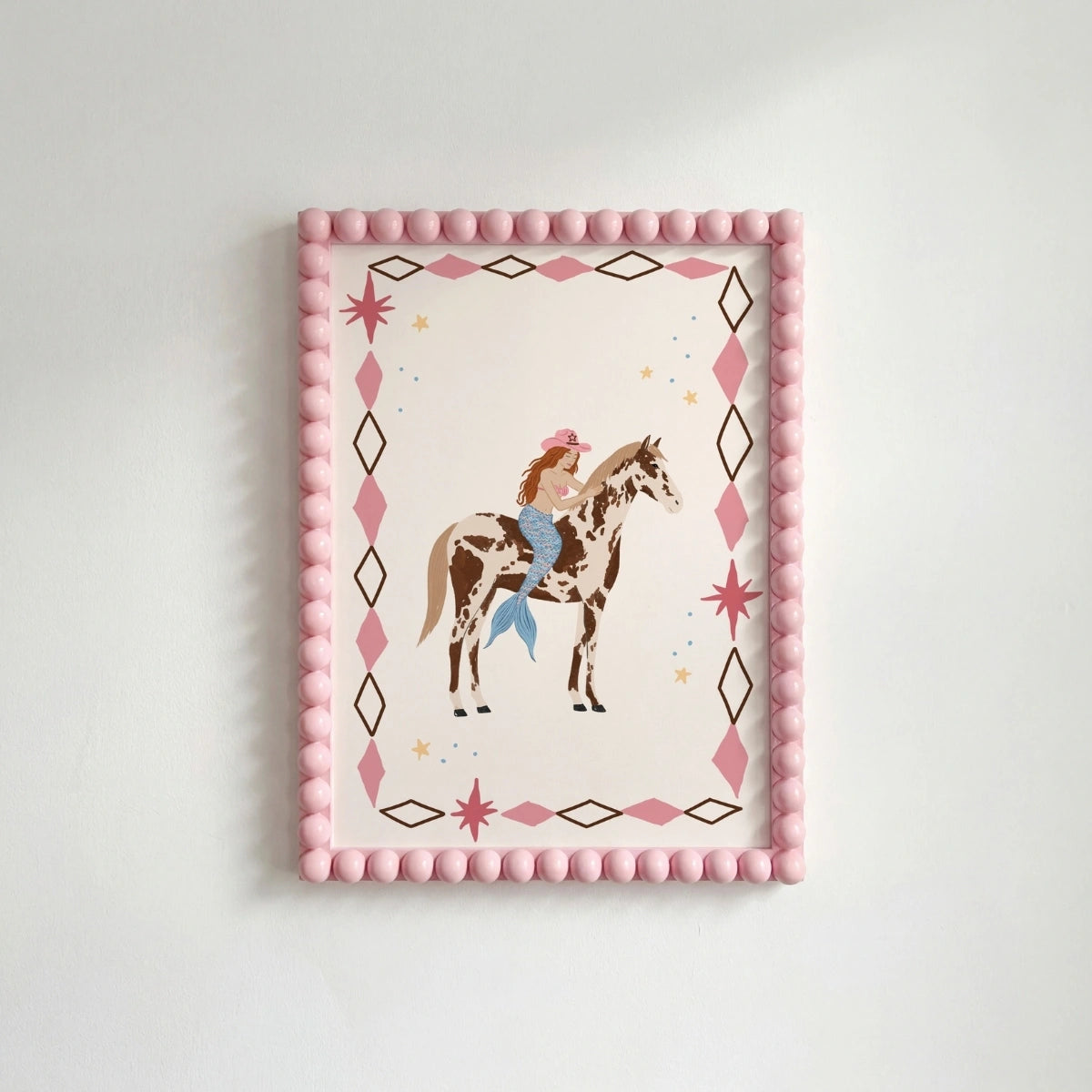 Arte murale di sirena cowgirl