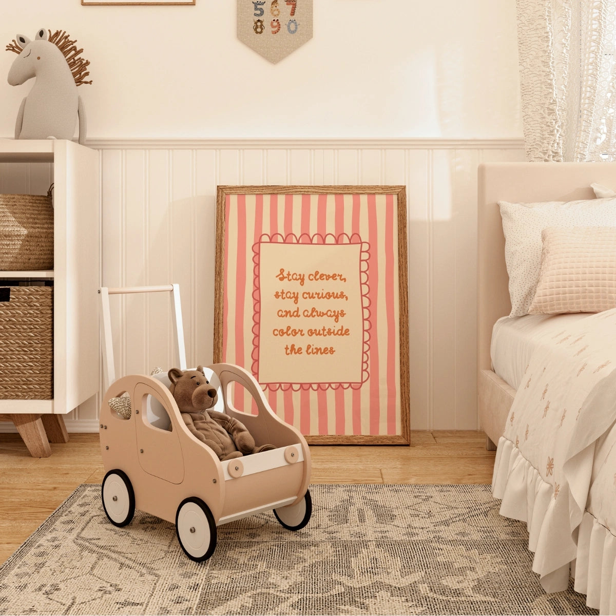 Décoration de chambre d'enfant avec citation