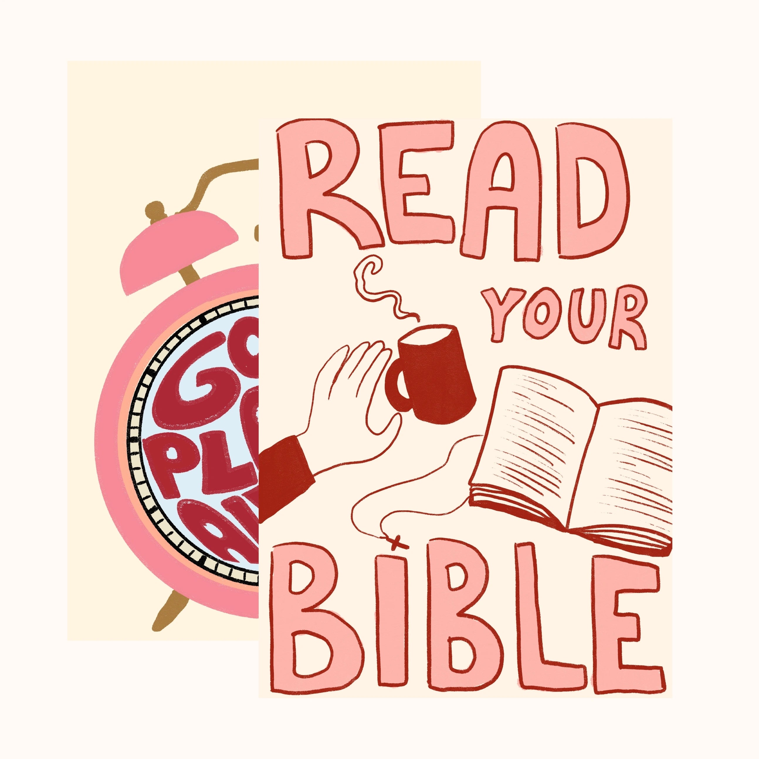 Bible Reading & God’s Plan – Christian Wall Art Set of 2