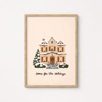 Home for the Holidays Cottage – Christmas Wall Art