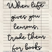Trade Lemons for Books Library Card – Bookish Wall Art