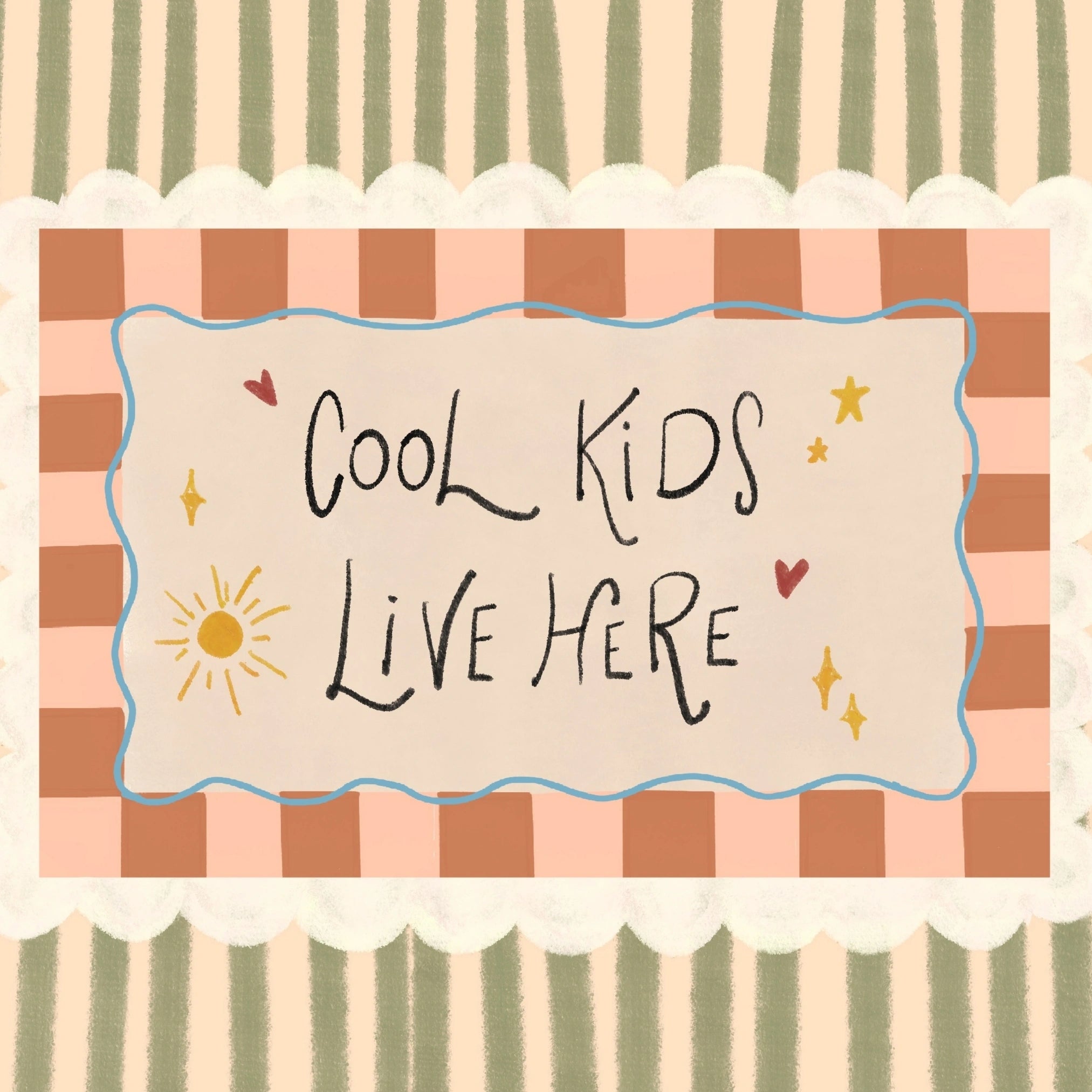 Stampa per cameretta Qui vivono bimbi super