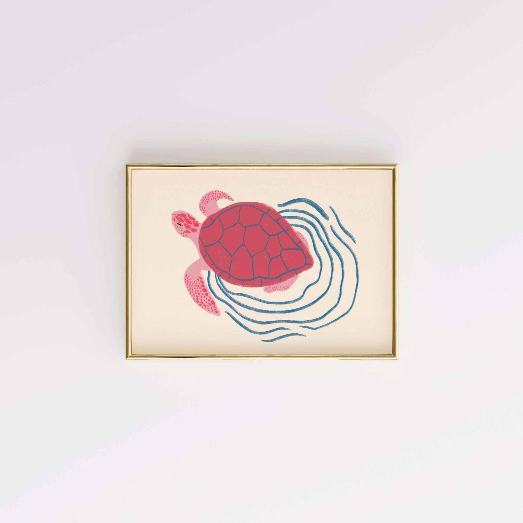 Sea Turtle Print – Pink Coastal Wall Art
