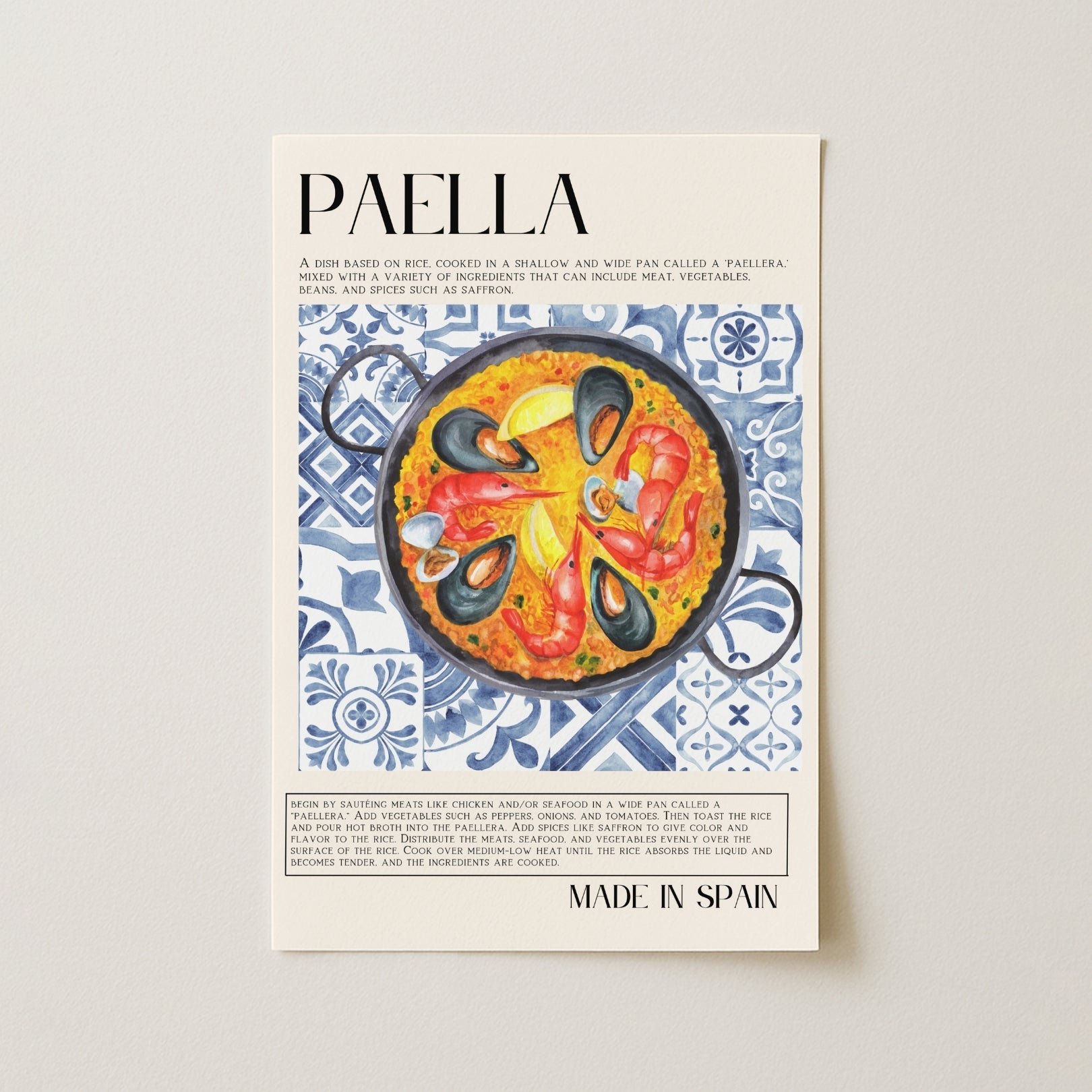 Paella Wall Art – Spanish Kitchen Decor, Kitchen Wall Decor