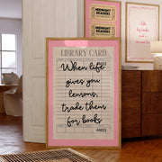 Trade Lemons for Books Library Card – Bookish Wall Art