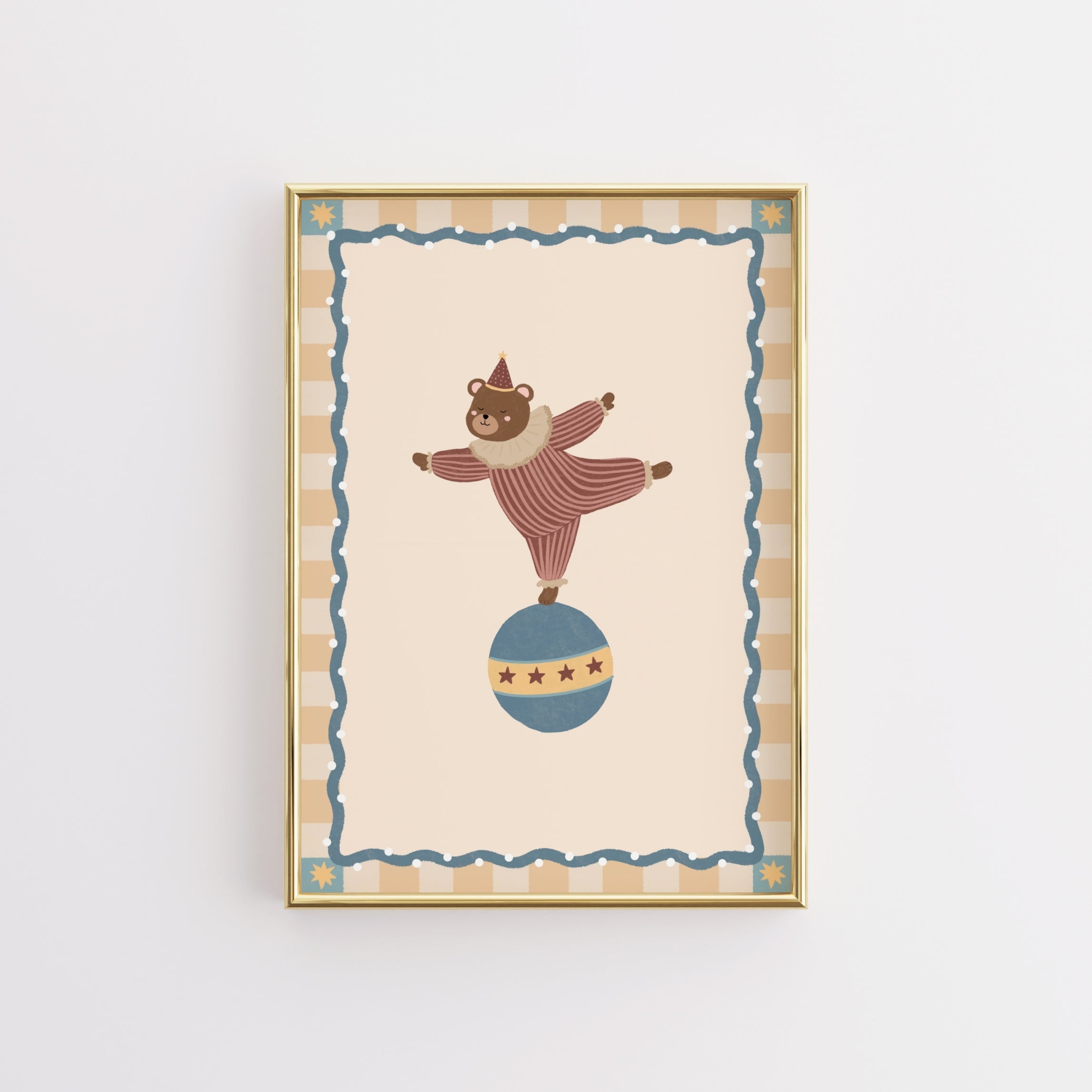 Arte da parete per cameretta con orso del circo