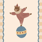 Circus Bear Balancing on a Ball – Nursery & Kids Wall Art