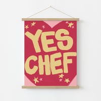 Sì Chef Wall Art – Stampa da cucina divertente e audace