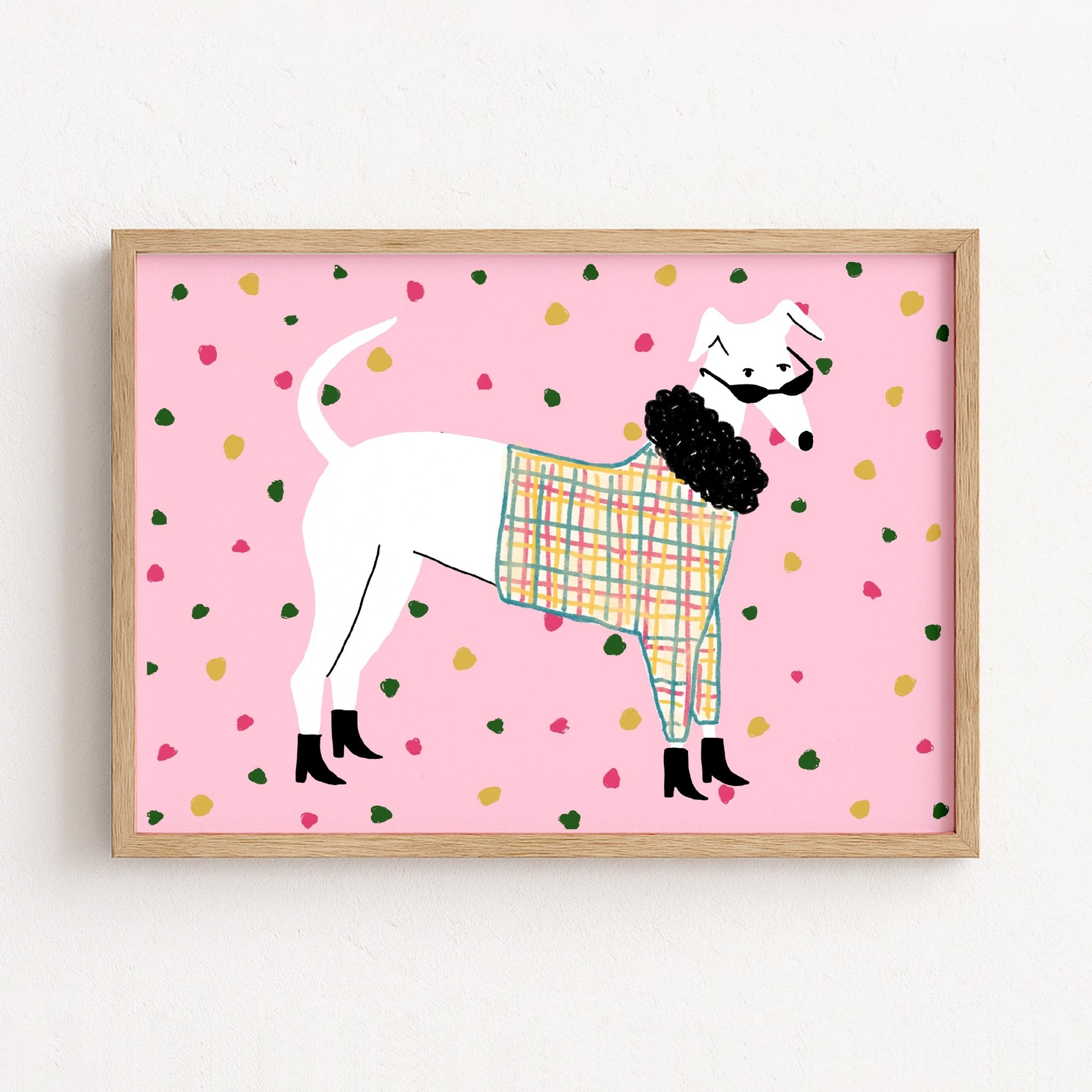 Fashion Dog Nursery Print – Cute Animal Wall Art for Kids