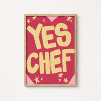 Sì Chef Wall Art – Stampa da cucina divertente e audace