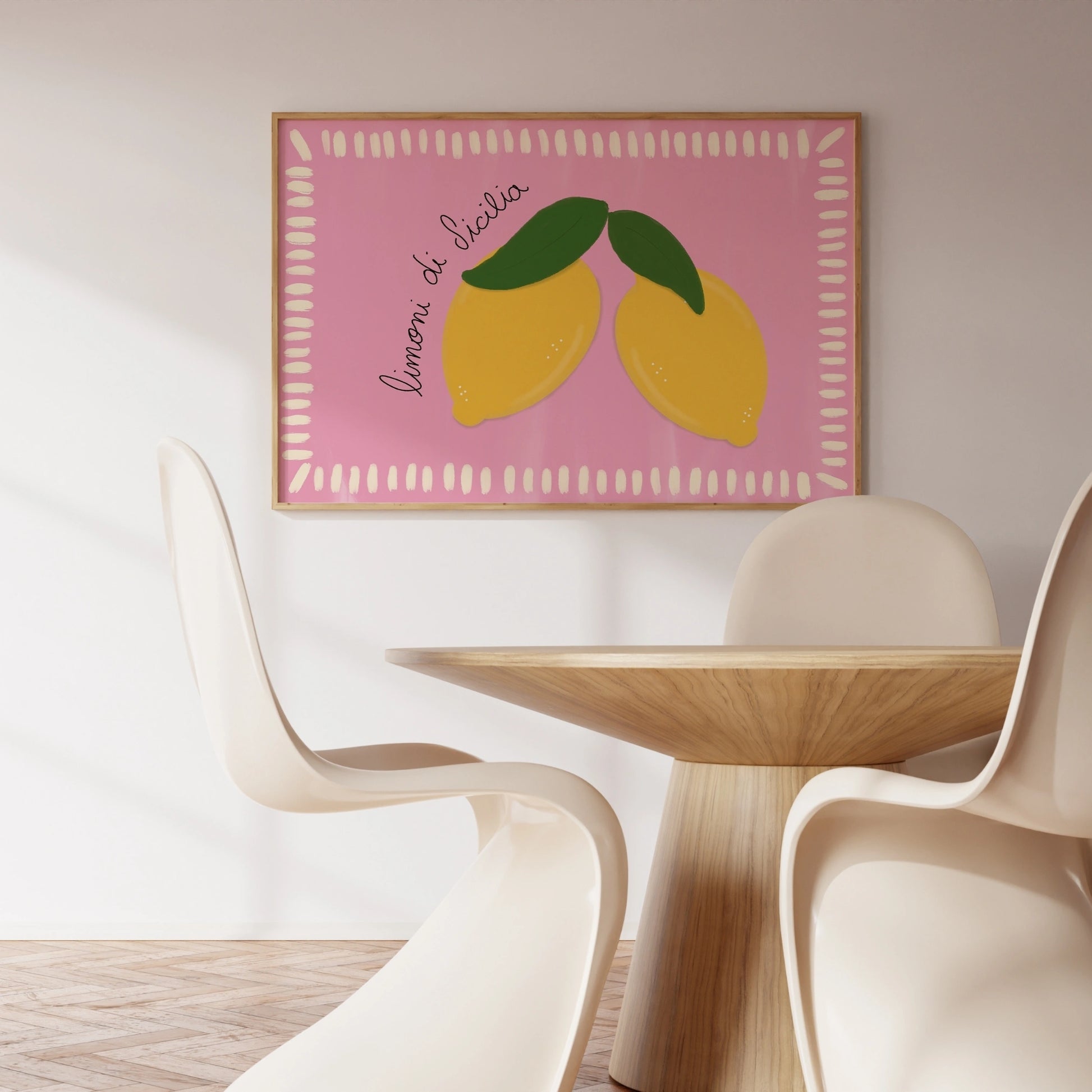 Decorazione murale per la tavola da pranzo italiana – Stampa di pasta, vino e cucina