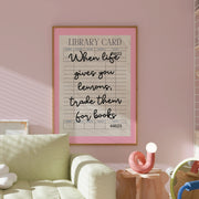 Trade Lemons for Books Library Card – Bookish Wall Art