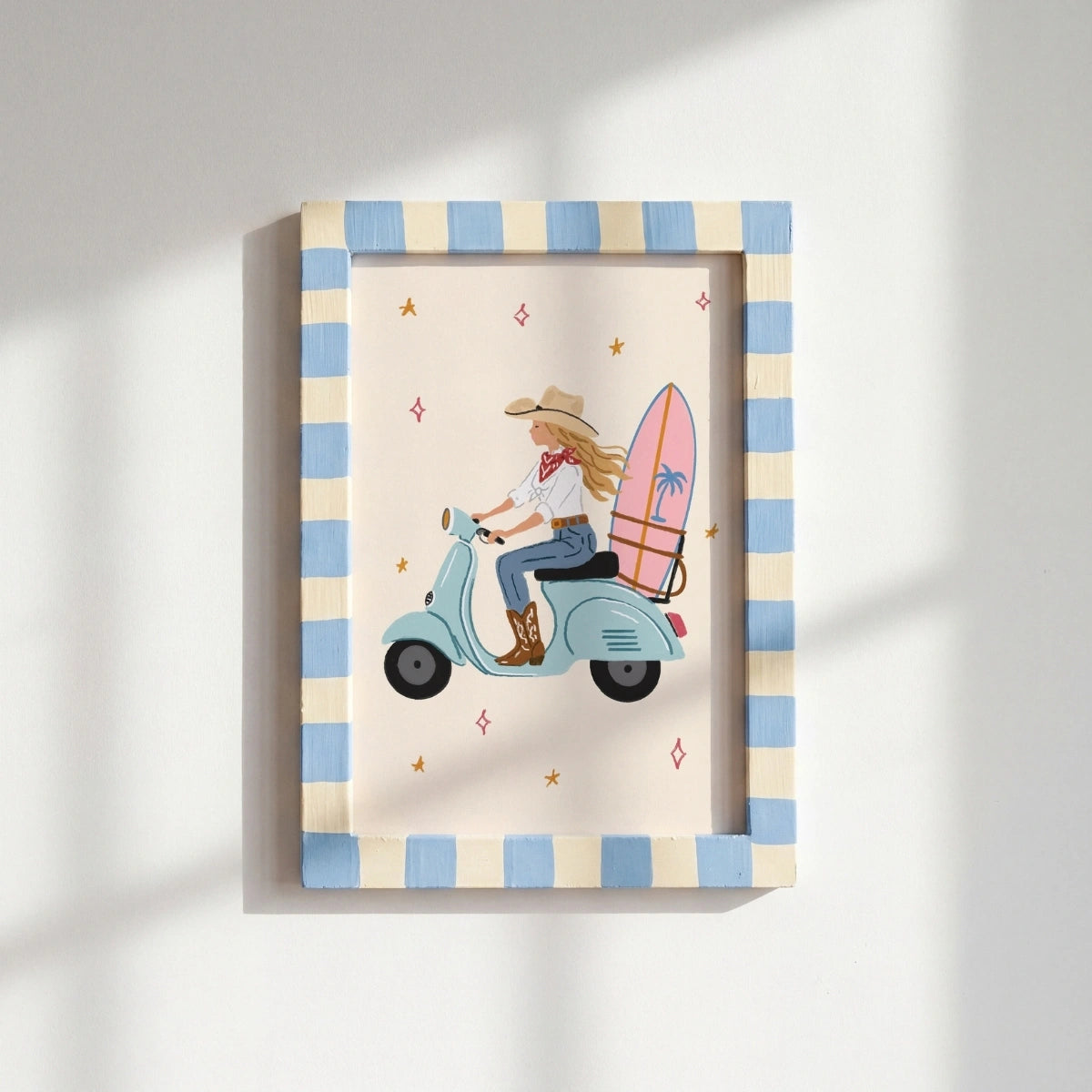 Póster de Vespa Surfista
