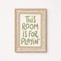 This Room Is For Playin Nursery Wall Art, Colorful Kids Decor