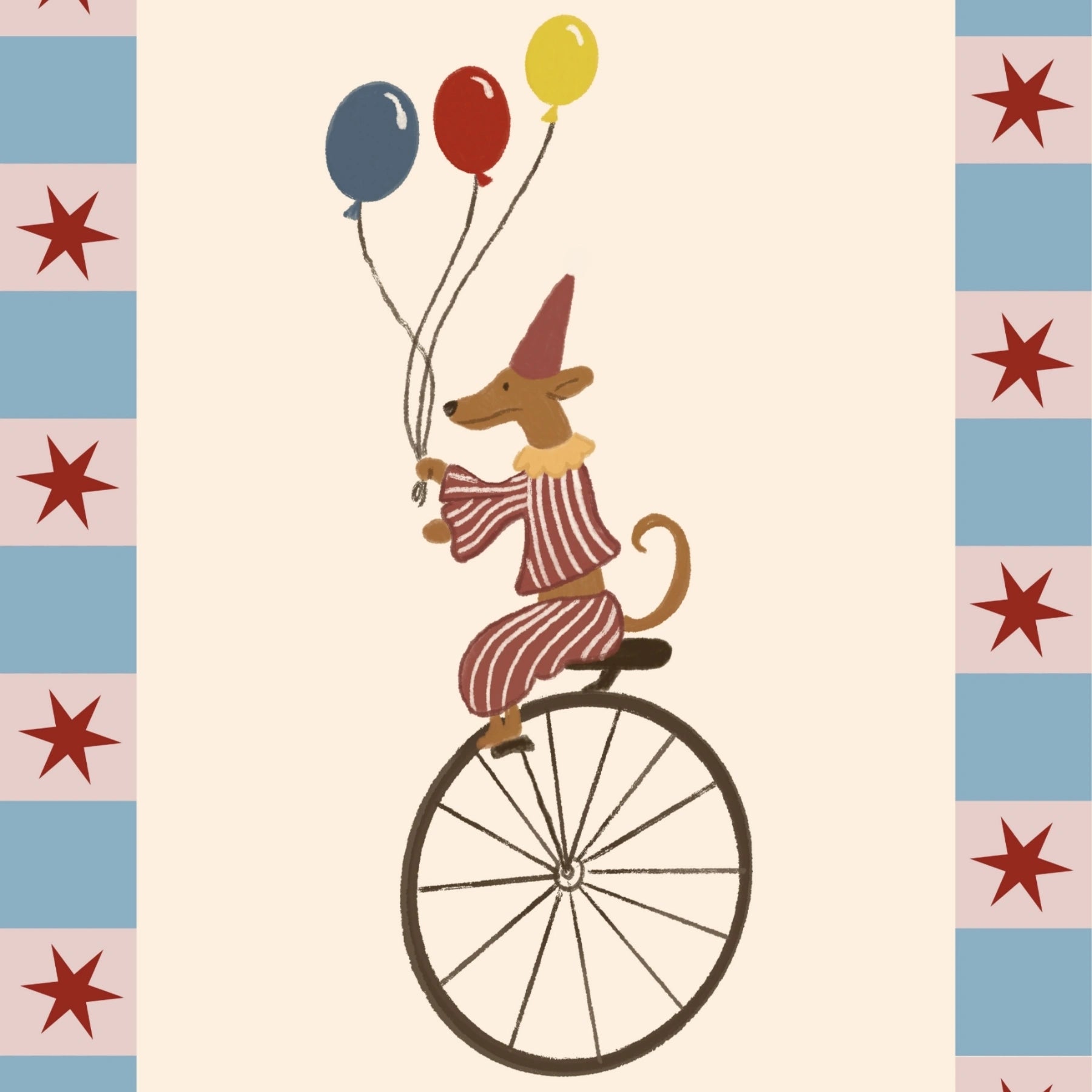 Stampa nursery con cane del circo