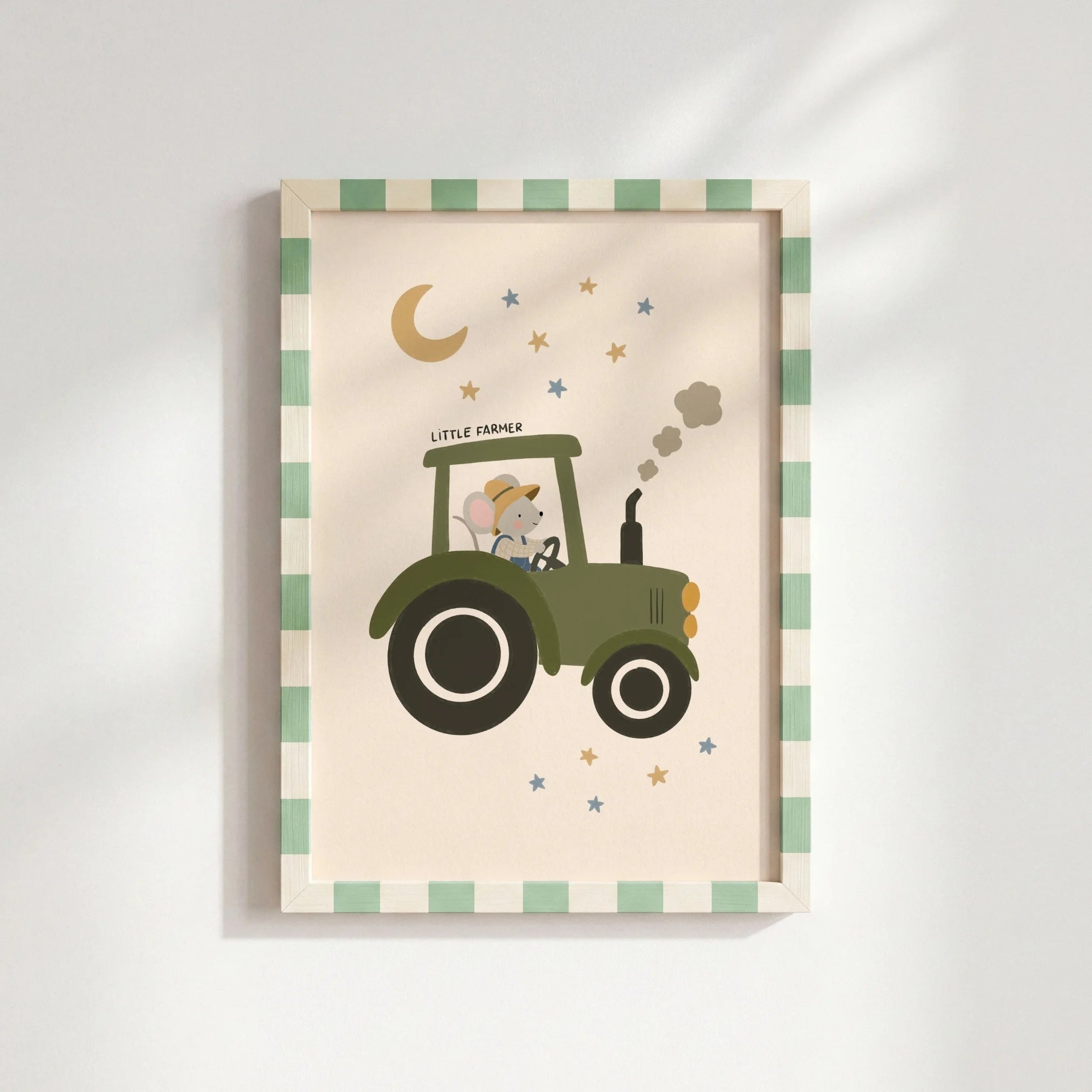 Little Farmer Mouse on Tractor – Nursery & Kids Wall Art