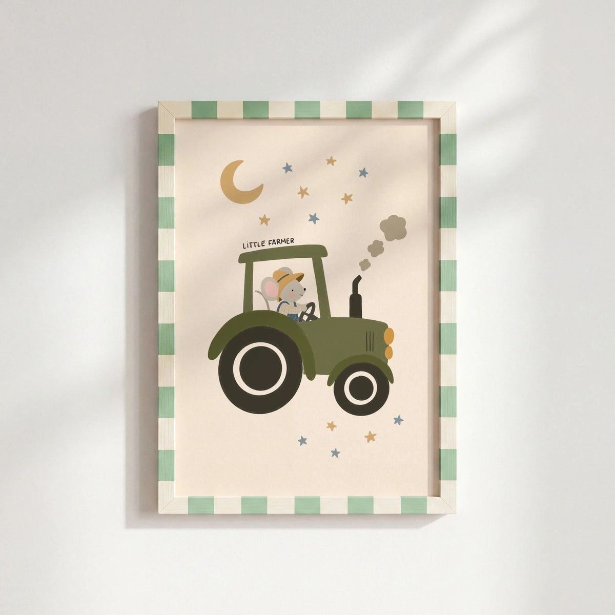Little Farmer Mouse on Tractor – Nursery & Kids Wall Art