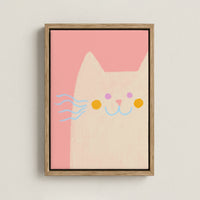 Pink Cat Nursery Canvas Wall Art