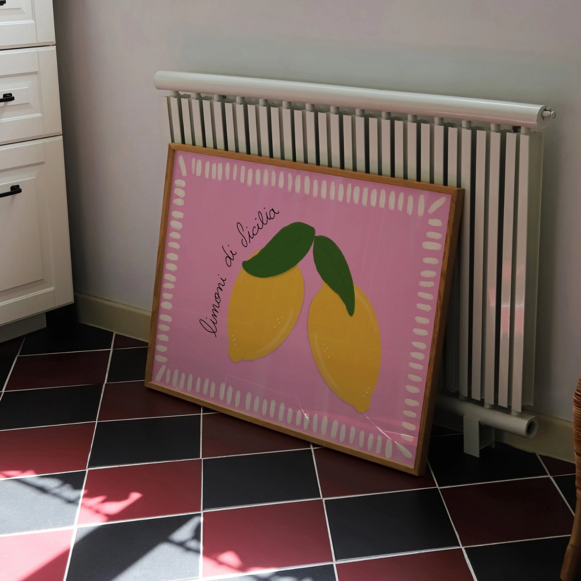 Decorazione murale per la tavola da pranzo italiana – Stampa di pasta, vino e cucina