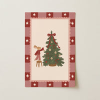 Christmas Bunny Decorating Tree – Christmas Wall Art