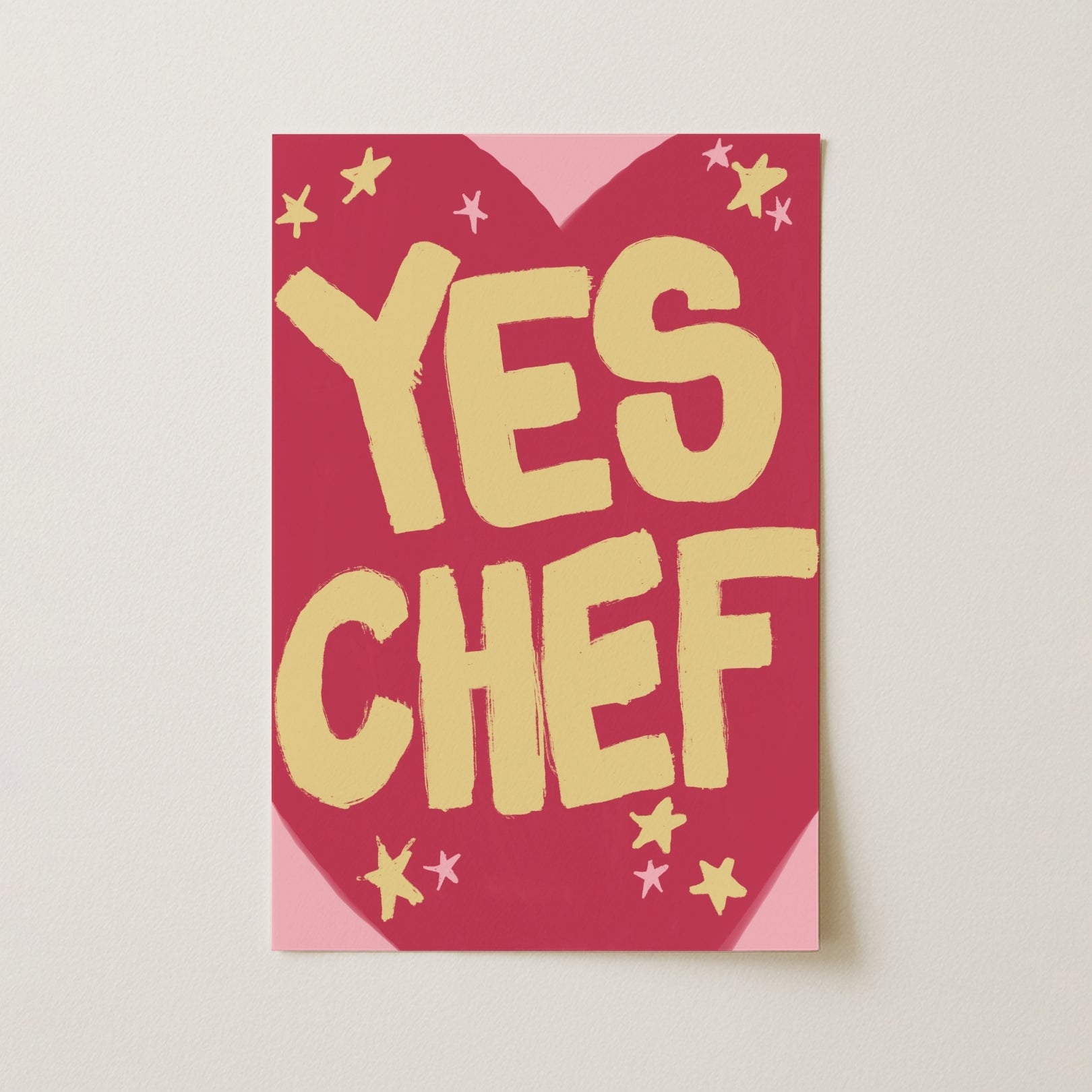 Sì Chef Wall Art – Stampa da cucina divertente e audace