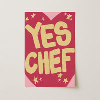 Sì Chef Wall Art – Stampa da cucina divertente e audace