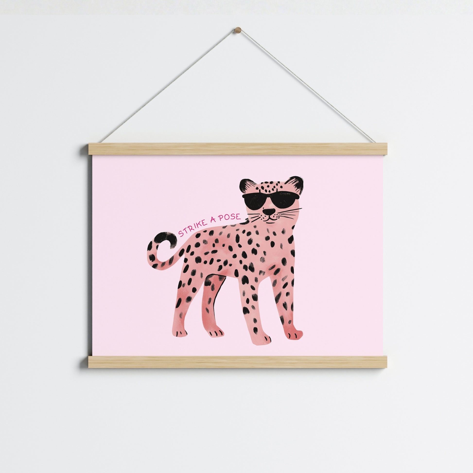 Pink Leopard Nursery Print – Cute Wall Art for Girls, Girls Room Decor