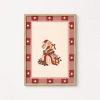Santa Bunny with Christmas Gifts – Christmas Wall Art