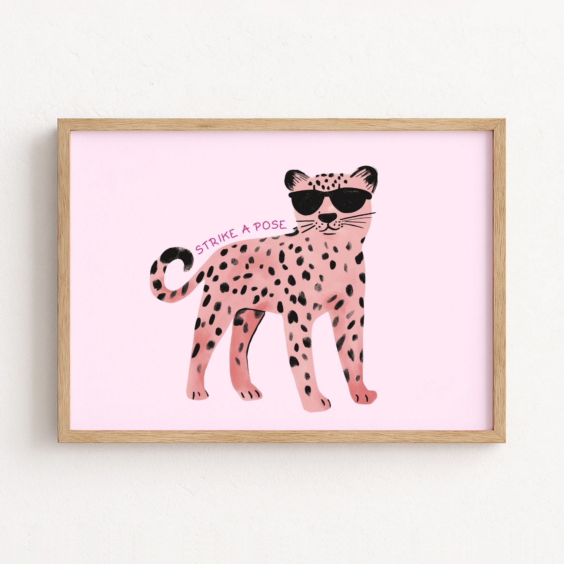 Pink Leopard Nursery Print – Cute Wall Art for Girls, Girls Room Decor
