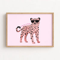 Pink Leopard Nursery Print – Cute Wall Art for Girls, Girls Room Decor