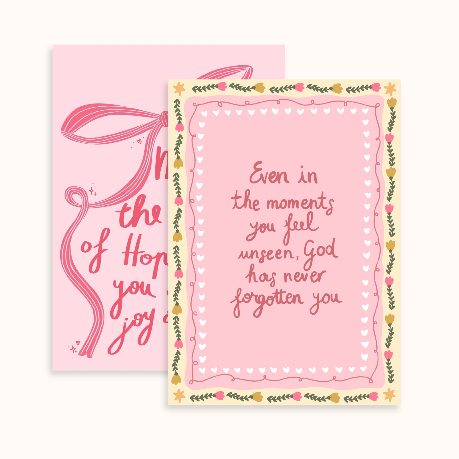 Pink Christian Wall Art Set of 2