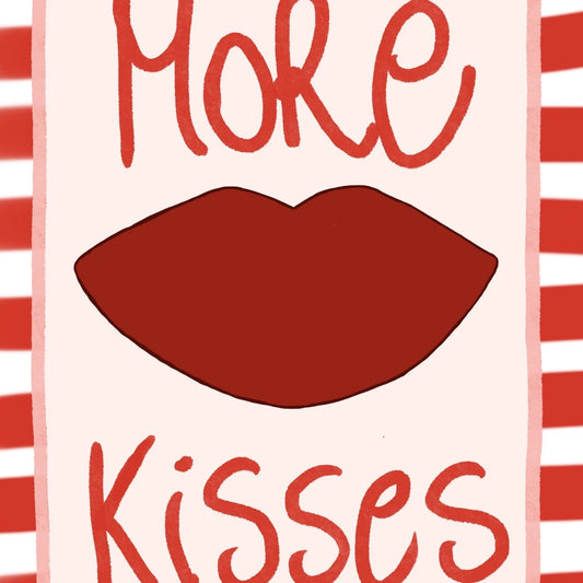More Kisses Wall Art – Bold Red Lips Poster