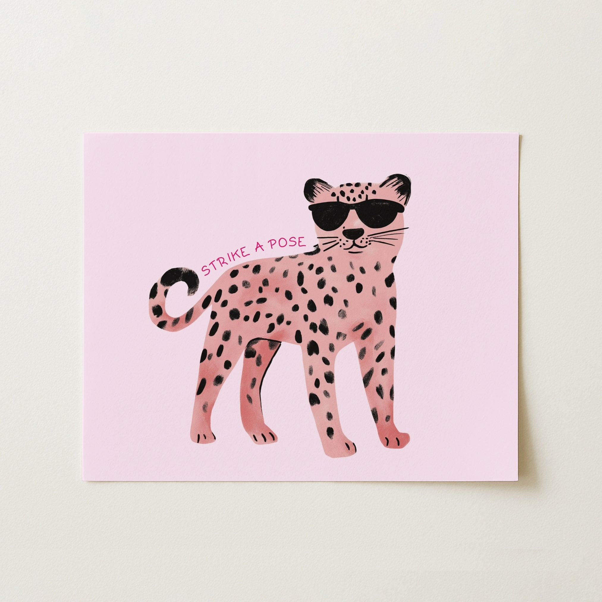 Pink Leopard Nursery Print – Cute Wall Art for Girls, Girls Room Decor