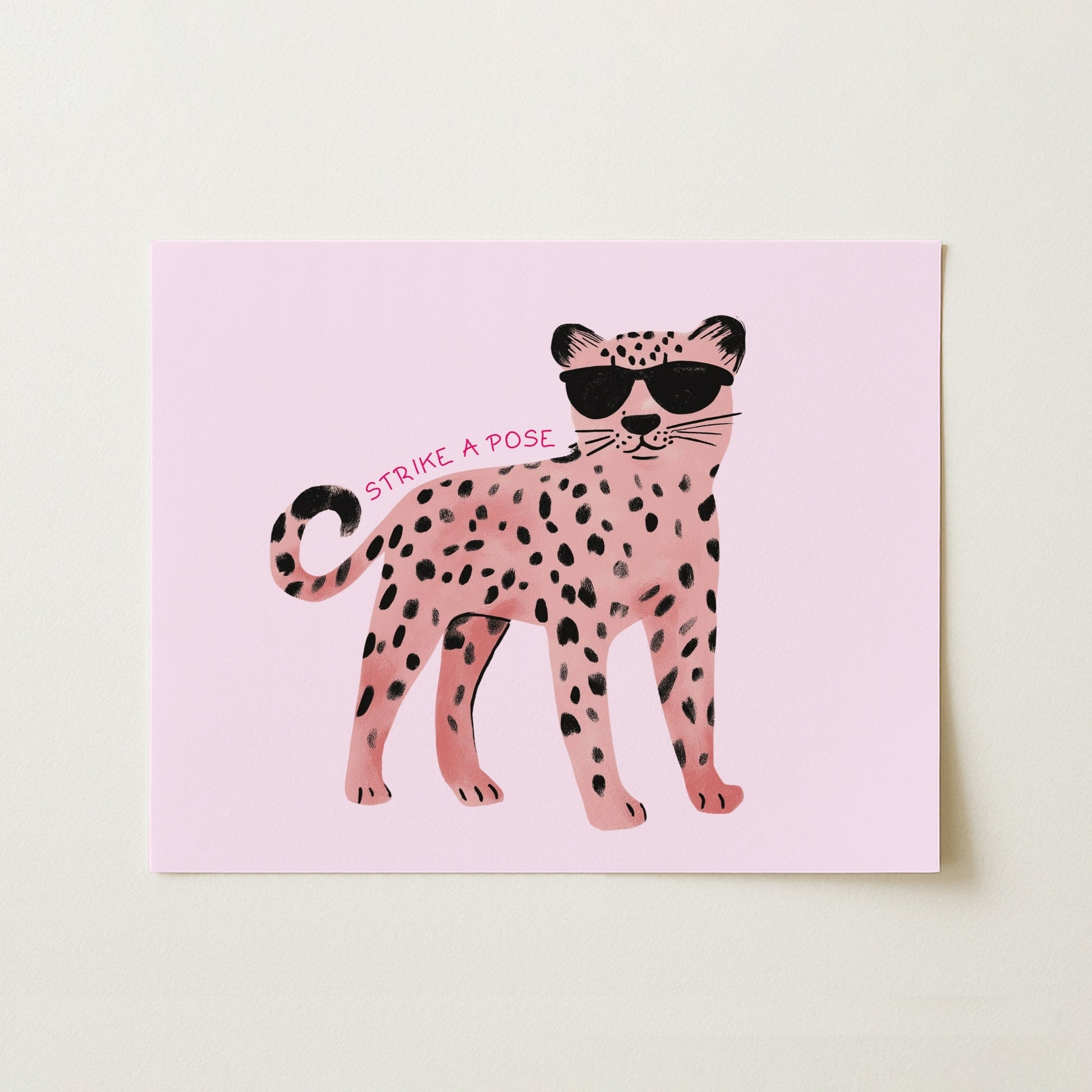 Pink Leopard Nursery Print – Cute Wall Art for Girls, Girls Room Decor