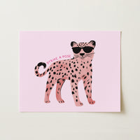 Pink Leopard Nursery Print – Cute Wall Art for Girls, Girls Room Decor
