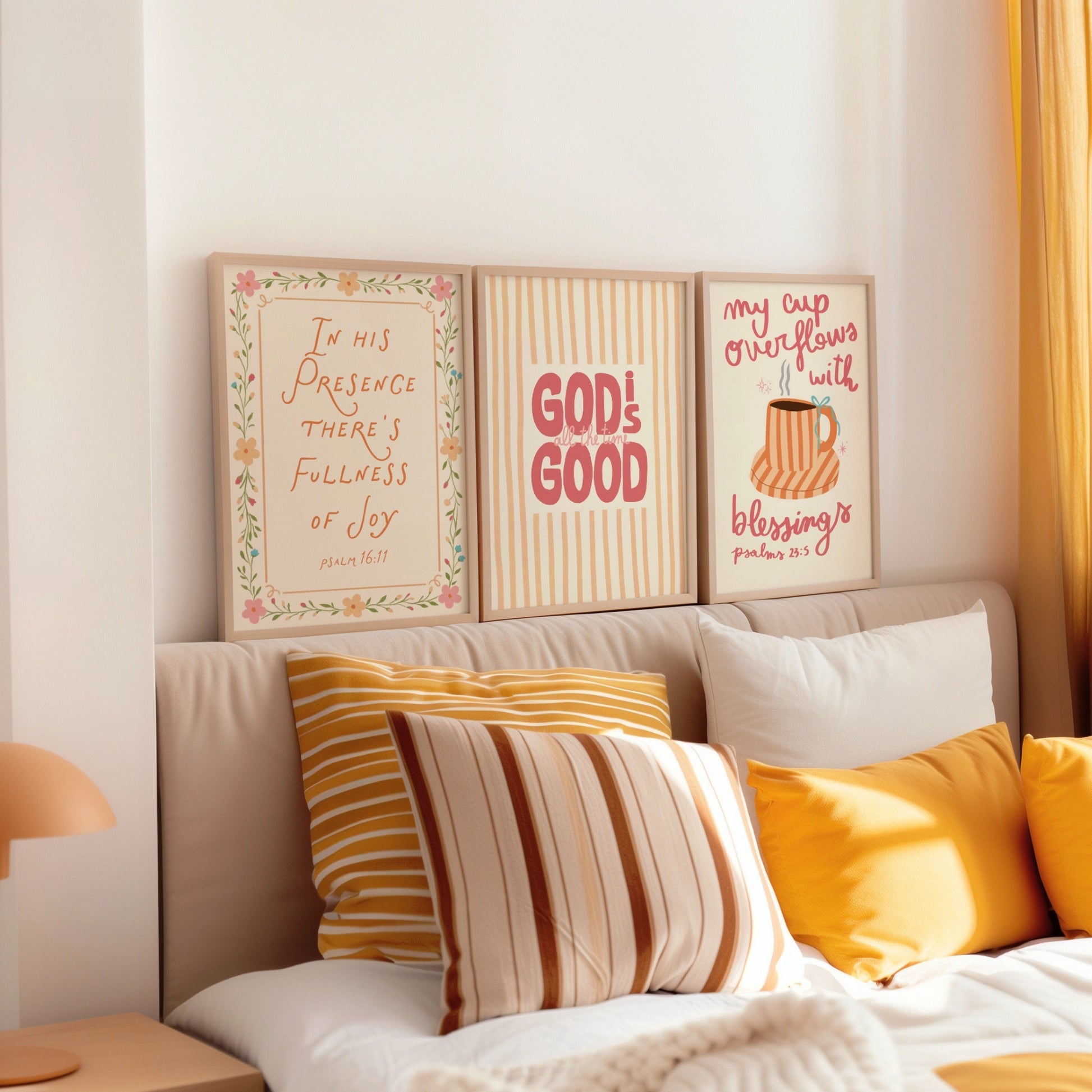 Set de 3 Láminas Cristianas Estilo Coquette