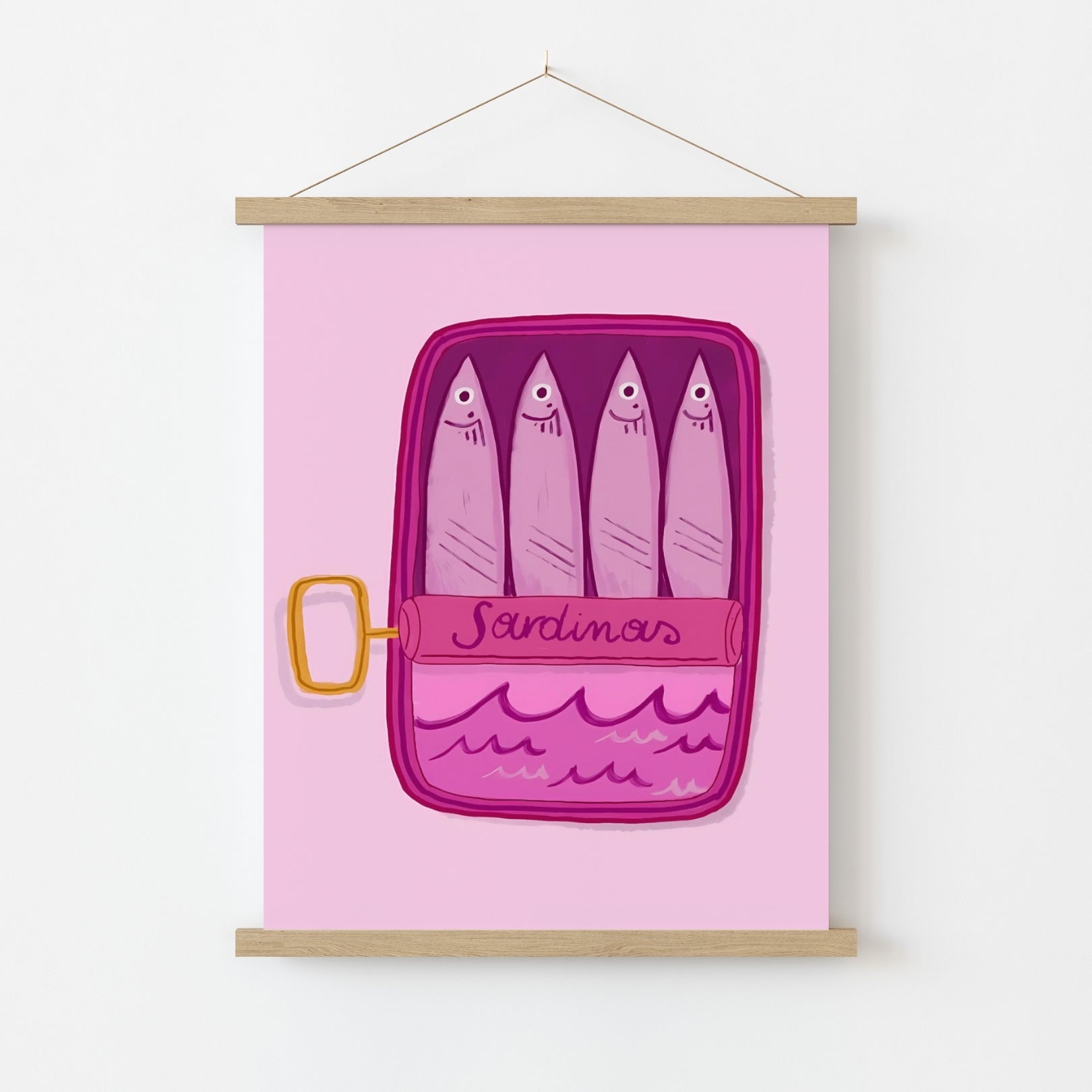 Sardine Wall Art – Quirky Kitchen Print, Kitchen Wall Decor