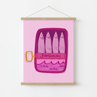 Sardine Wall Art – Quirky Kitchen Print, Kitchen Wall Decor
