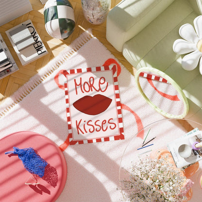 More Kisses Wall Art – Bold Red Lips Poster