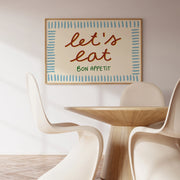 Let’s Eat Blue Border – Kitchen Wall Art