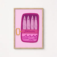 Sardine Wall Art – Quirky Kitchen Print, Kitchen Wall Decor