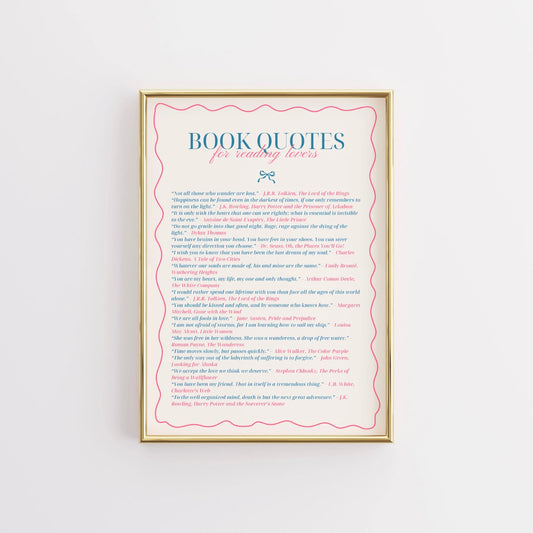 Quotes & Books Print – Literary Wall Art for Readers