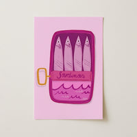 Sardine Wall Art – Quirky Kitchen Print, Kitchen Wall Decor