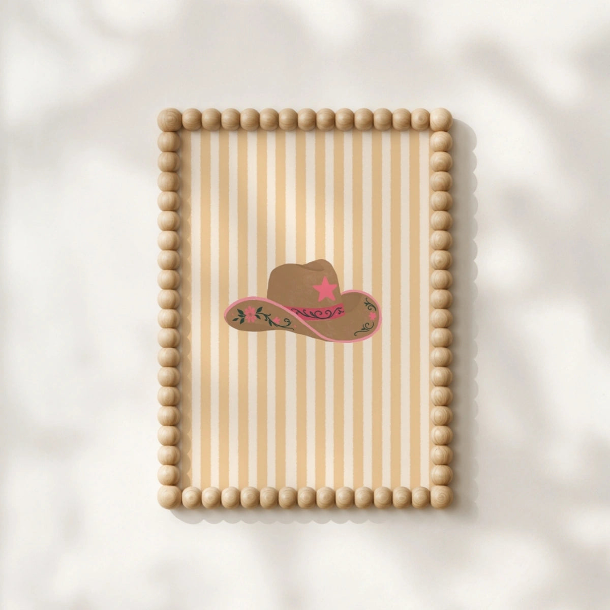 Arte murale di cappello rosa da cowgirl